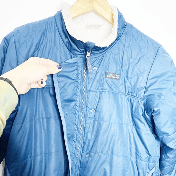 Patagonia Reversible Dream Song Jacket blue puffer plush fleece womens small xs - Picture 4 of 7
